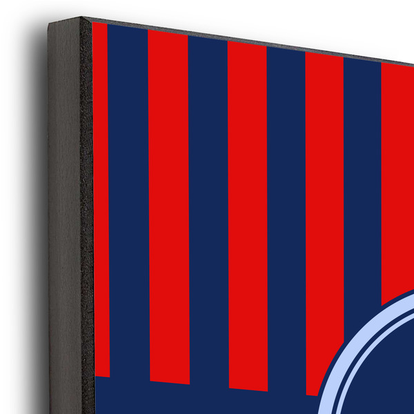 Classic Anchor & Stripes 12x12 Wood Print - Closeup