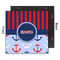 Classic Anchor & Stripes 12x12 Wood Print - Front & Back View