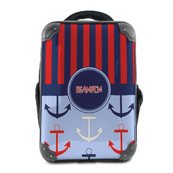 Classic Anchor & Stripes 15" Hard Shell Backpack (Personalized)
