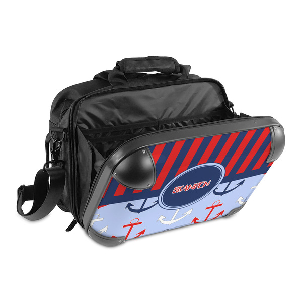 Classic Anchor & Stripes 15" Hard Shell Briefcase - Open