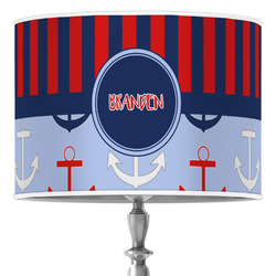 Classic Anchor & Stripes 16" Drum Lamp Shade - Poly-film (Personalized)