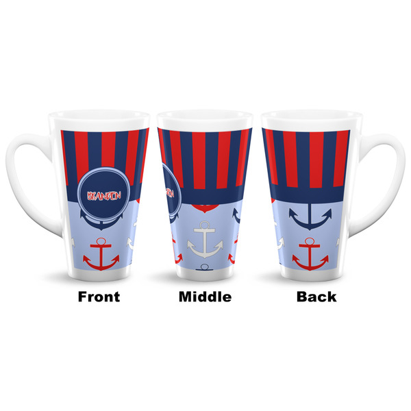 Classic Anchor & Stripes 16 Oz Latte Mug - Approval