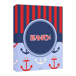 Classic Anchor & Stripes Canvas Print - 16x20 (Personalized)