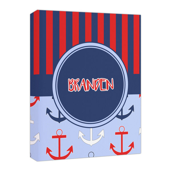 Custom Classic Anchor & Stripes Canvas Print - 16x20 (Personalized)
