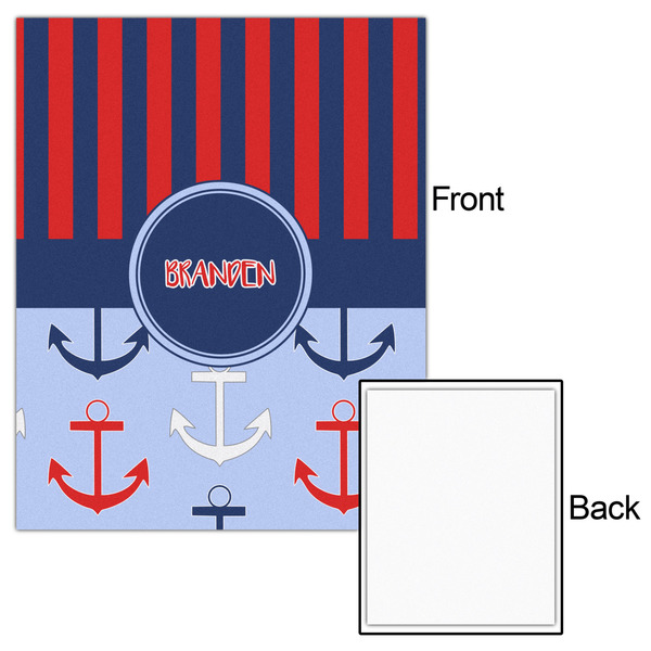 Classic Anchor & Stripes 16x20 - Matte Poster - Front & Back