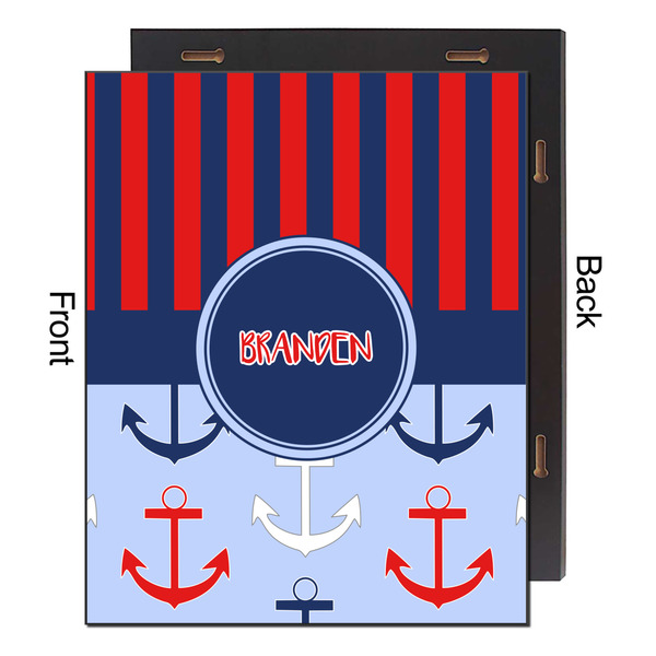 Classic Anchor & Stripes 16x20 Wood Print - Front & Back View
