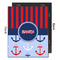 Classic Anchor & Stripes 16x20 Wood Print - Front & Back View