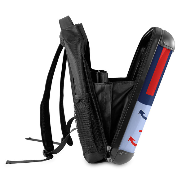 Classic Anchor & Stripes 18" Hard Shell Backpacks - SIDE OPEN