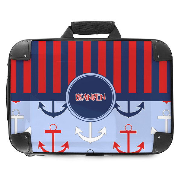 Custom Classic Anchor & Stripes Hard Shell Briefcase - 18" (Personalized)