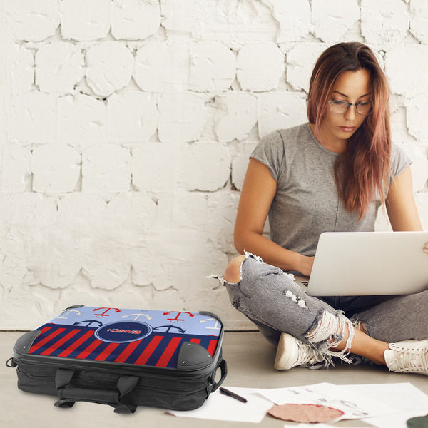 Classic Anchor & Stripes 18" Laptop Briefcase - LIFESTYLE