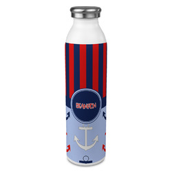 Classic Anchor & Stripes 20oz Stainless Steel Water Bottle - Full Print (Personalized)