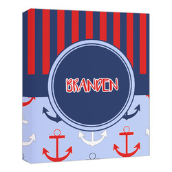 Classic Anchor & Stripes Canvas Print - 20x24 (Personalized)