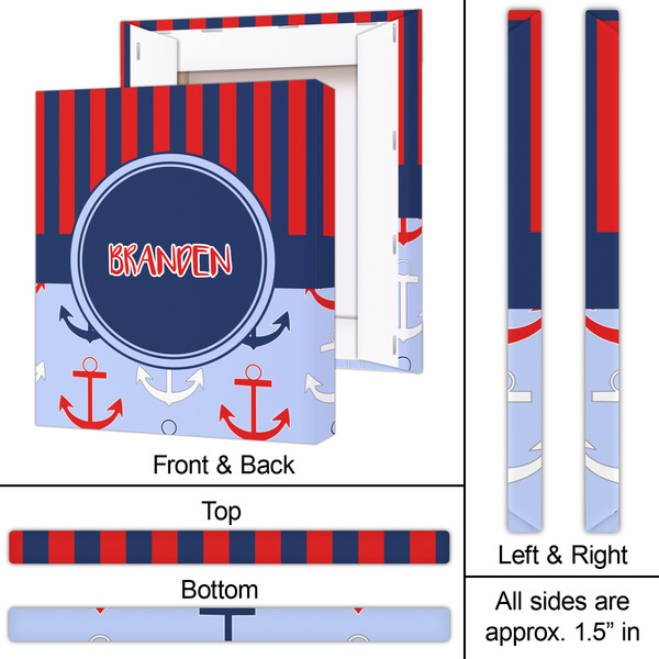 Classic Anchor & Stripes 20x24 - Canvas Print - Approval