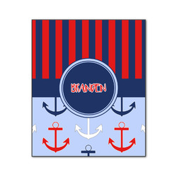 Classic Anchor & Stripes Wood Print - 20x24 (Personalized)