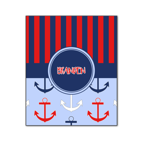 Custom Classic Anchor & Stripes Wood Print - 20x24 (Personalized)