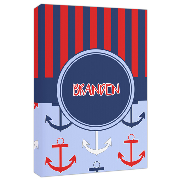 Custom Classic Anchor & Stripes Canvas Print - 20x30 (Personalized)