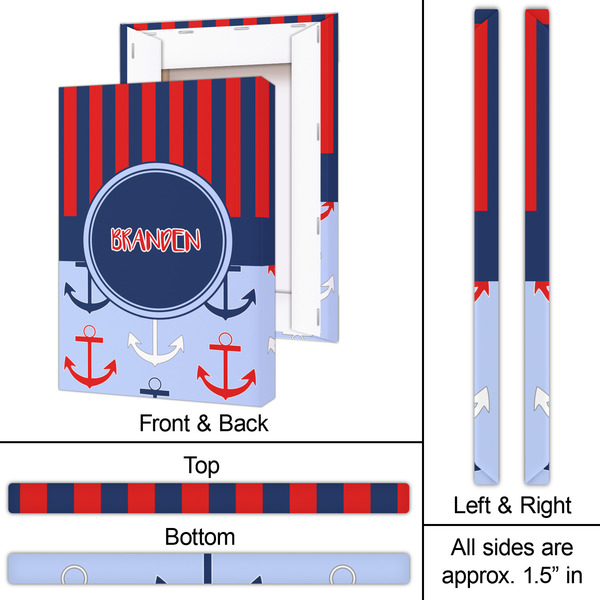 Classic Anchor & Stripes 20x30 - Canvas Print - Approval