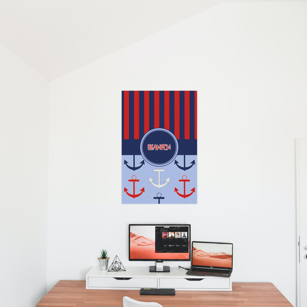 Classic Anchor & Stripes 20x30 - Matte Poster - On the Wall