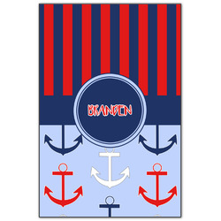 Classic Anchor & Stripes Wood Print - 20x30 (Personalized)