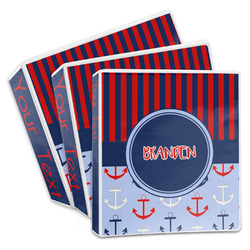 Classic Anchor & Stripes 3-Ring Binder (Personalized)