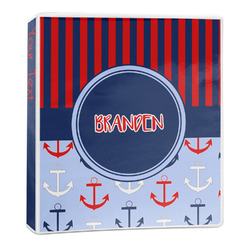 Classic Anchor & Stripes 3-Ring Binder - 1 inch (Personalized)