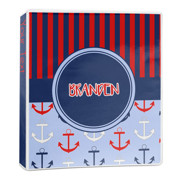 Custom Classic Anchor & Stripes 3-Ring Binder - 1 inch (Personalized)