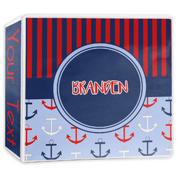 Classic Anchor & Stripes 3-Ring Binder - 3 inch (Personalized)