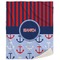 Classic Anchor & Stripes 50x60 Sherpa Blanket