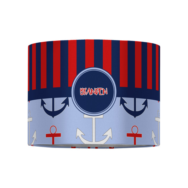 Classic Anchor & Stripes 8" Drum Lampshade - FRONT (Fabric)