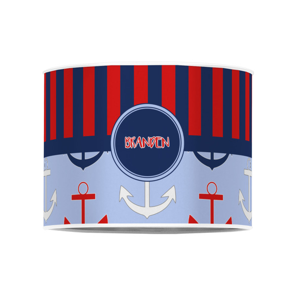 Classic Anchor & Stripes 8" Drum Lampshade - FRONT (Poly Film)