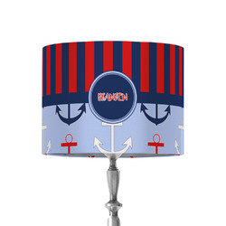 Classic Anchor & Stripes 8" Drum Lamp Shade - Fabric (Personalized)