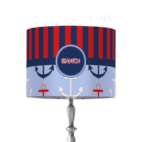 Custom Classic Anchor & Stripes 8" Drum Lamp Shade - Fabric (Personalized)