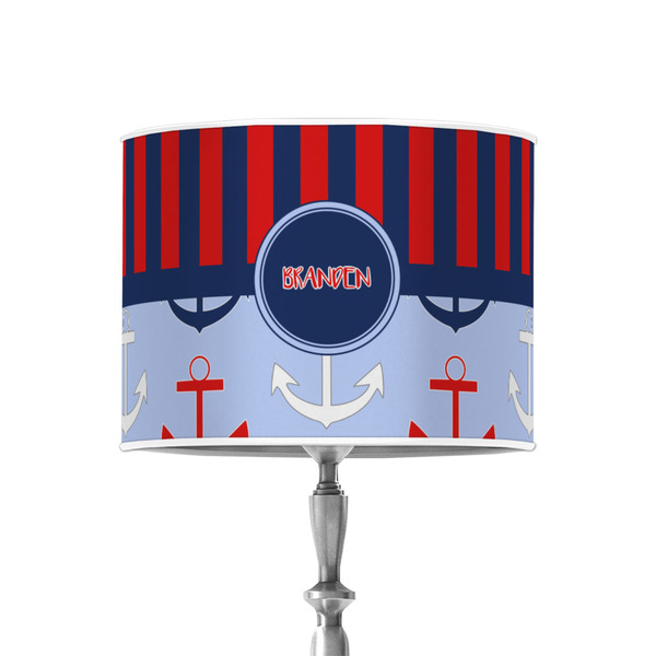 Custom Classic Anchor & Stripes 8" Drum Lamp Shade - Poly-film (Personalized)
