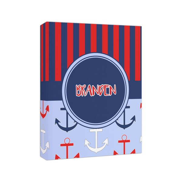 Classic Anchor & Stripes 8x10 - Canvas Print - Angled View