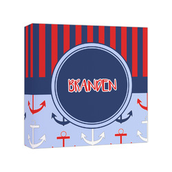Classic Anchor & Stripes Canvas Print - 8x8 (Personalized)
