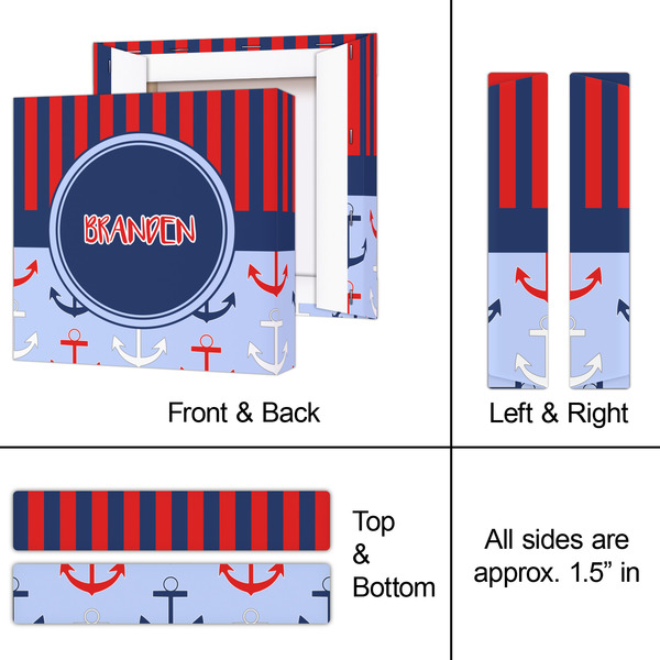 Classic Anchor & Stripes 8x8 - Canvas Print - Approval