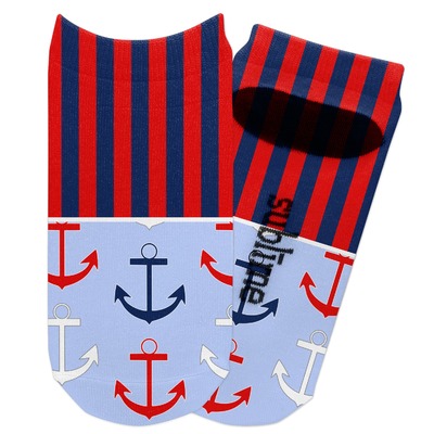 Classic Anchor & Stripes Adult Ankle Socks (Personalized)