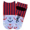 Classic Anchor & Stripes Adult Ankle Socks - Single Pair - Front and Back
