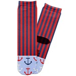 Classic Anchor & Stripes Adult Crew Socks (Personalized)