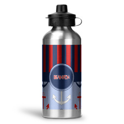 Classic Anchor & Stripes Water Bottles - 20 oz - Aluminum (Personalized)
