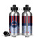 Classic Anchor & Stripes Aluminum Water Bottle - Front and Back