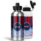 Classic Anchor & Stripes Aluminum Water Bottles - MAIN (white &silver)