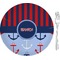 Classic Anchor & Stripes Glass Appetizer / Dessert Plate 8" (Personalized)