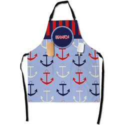 Classic Anchor & Stripes Apron With Pockets w/ Name or Text