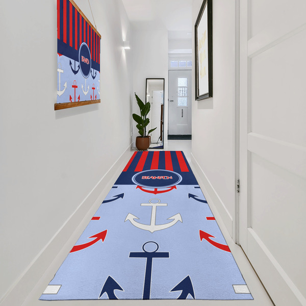 Classic Anchor & Stripes Area Rug Sizes - In Context (vertical)