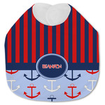 Classic Anchor & Stripes Jersey Knit Baby Bib w/ Name or Text