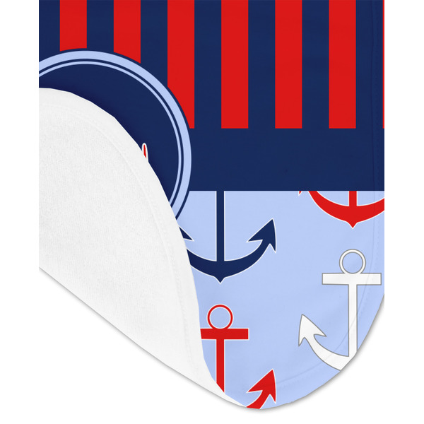 Classic Anchor & Stripes Baby Bib - AFT detail