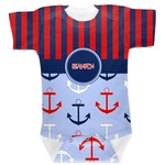 Classic Anchor & Stripes Baby Bodysuit (Personalized)