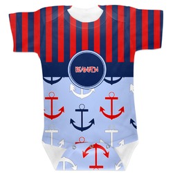 Classic Anchor & Stripes Baby Bodysuit (Personalized)