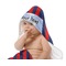 Classic Anchor & Stripes Baby Hooded Towel on Child